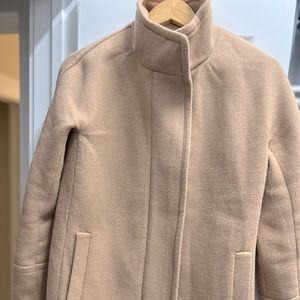 J.Crew camel mock neck coat with gold zipper! Only won a handful of times.
